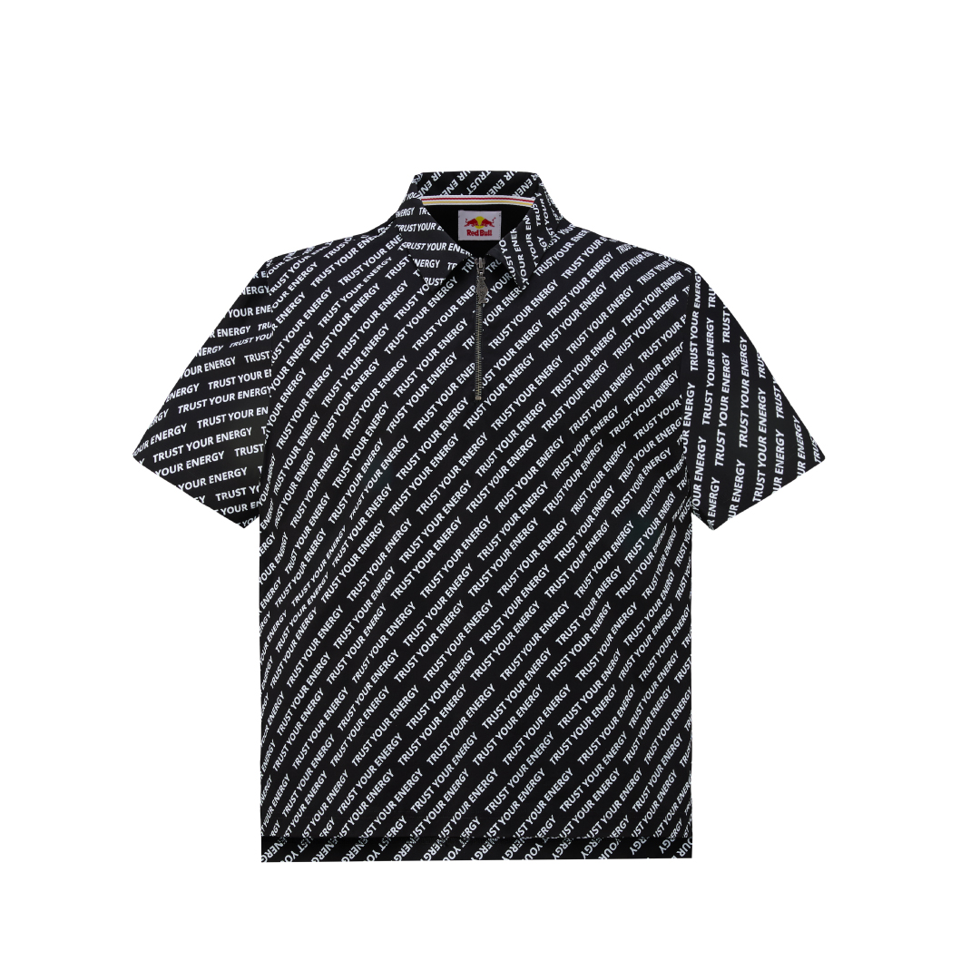 เรดบูล เสื้อโปโลพิมพ์ลาย สีดำ